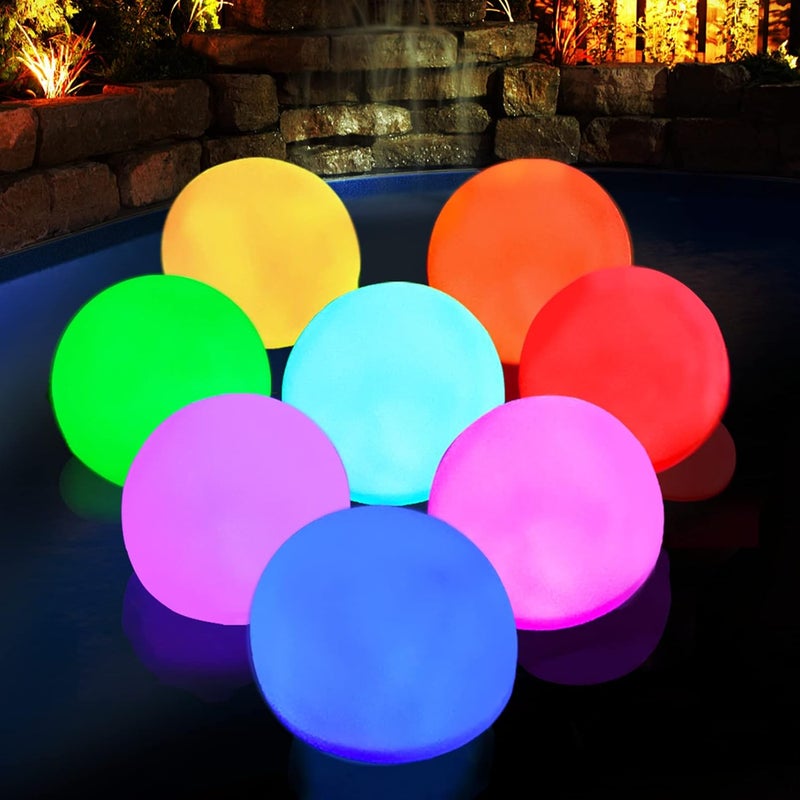 LanPool Floating Pool Light Ball, RGB Color Changing Bath Hot Tub Light, IP68 Waterproof Orb Light up Ball for Pool Gift, Glow Led Pool Balls Lights for Hot Tub,Pond,Bathtub,Spa, Decor Outdoor Indoor(6PCS) - Image 1